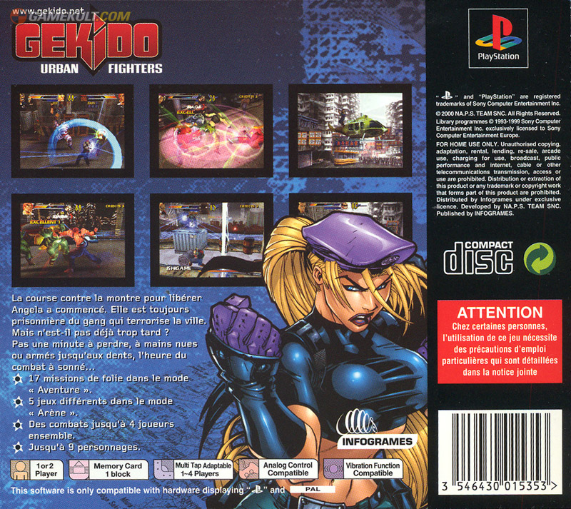 Contraportada de Gekido Urban Fighters · FR