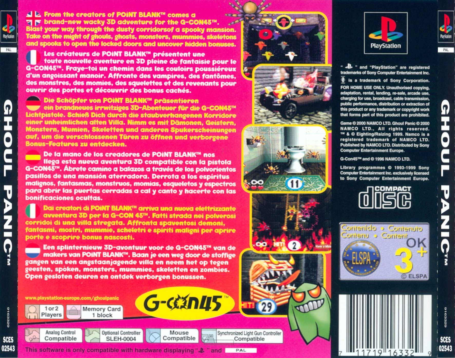 Contraportada de Ghoul Panic · EU