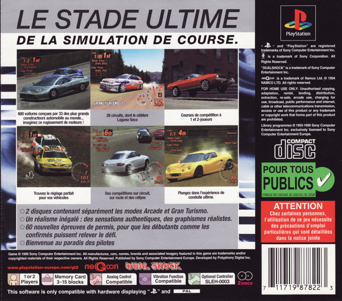 Contraportada de Gran Turismo 2 · FR