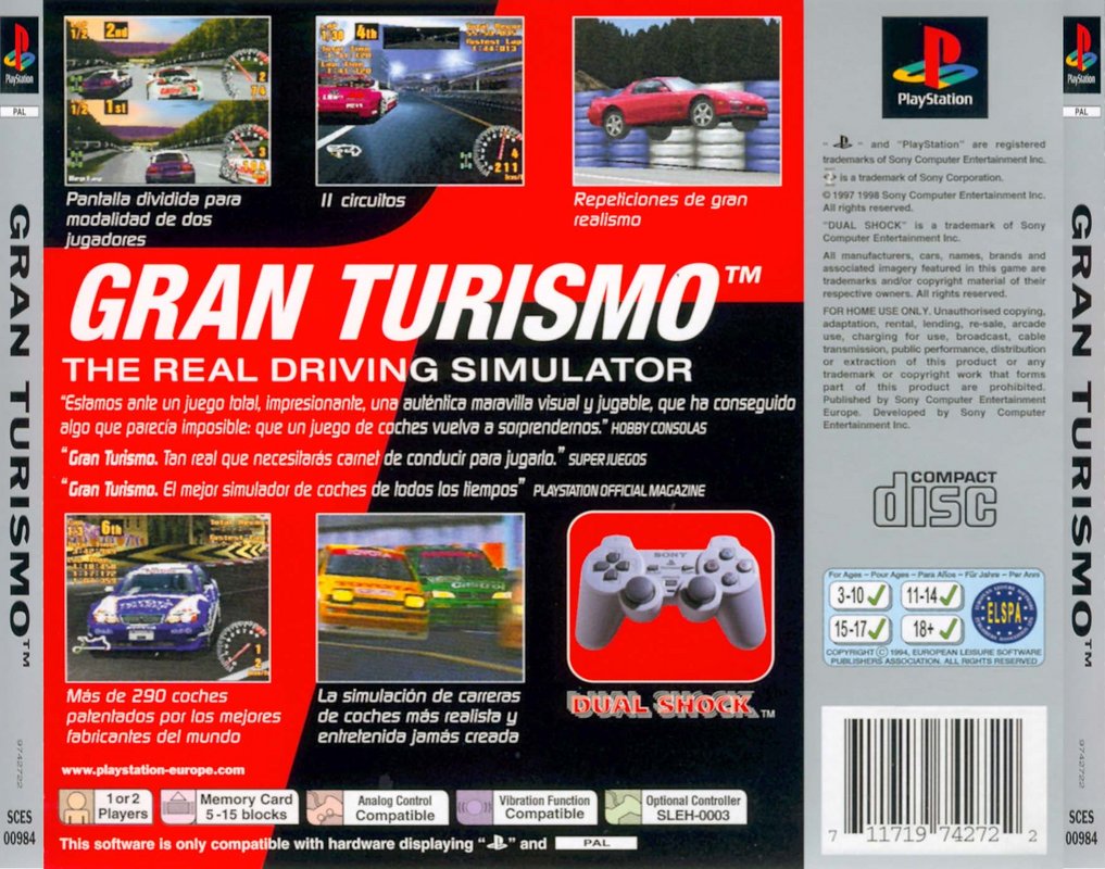 Contraportada · Platinum de Gran Turismo 2 · ES