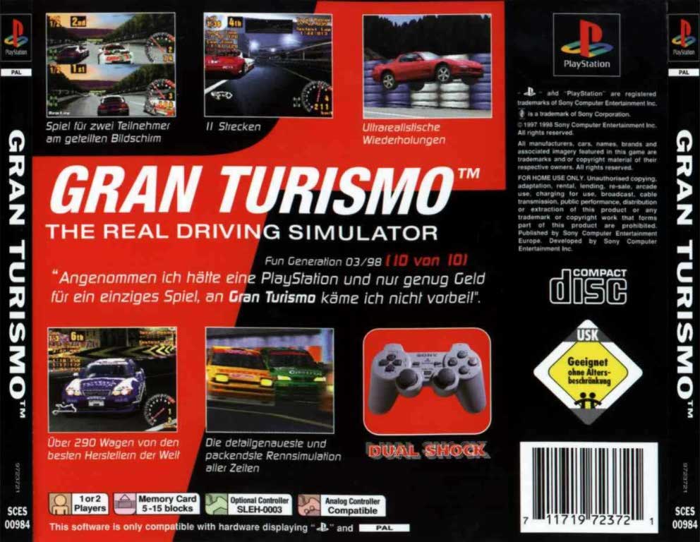 Contraportada de Gran Turismo · DE