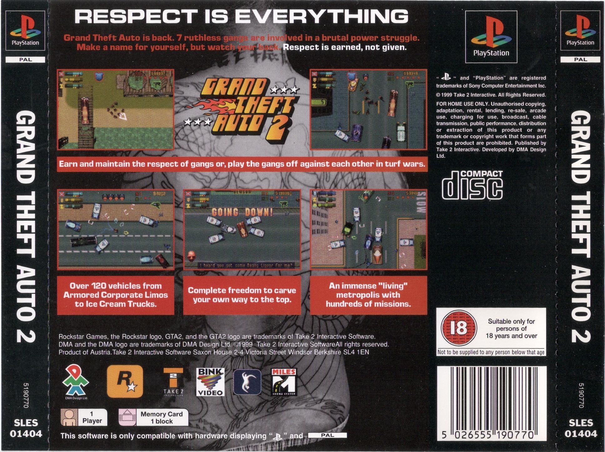 Contraportada de Grand Theft Auto 2 · EU