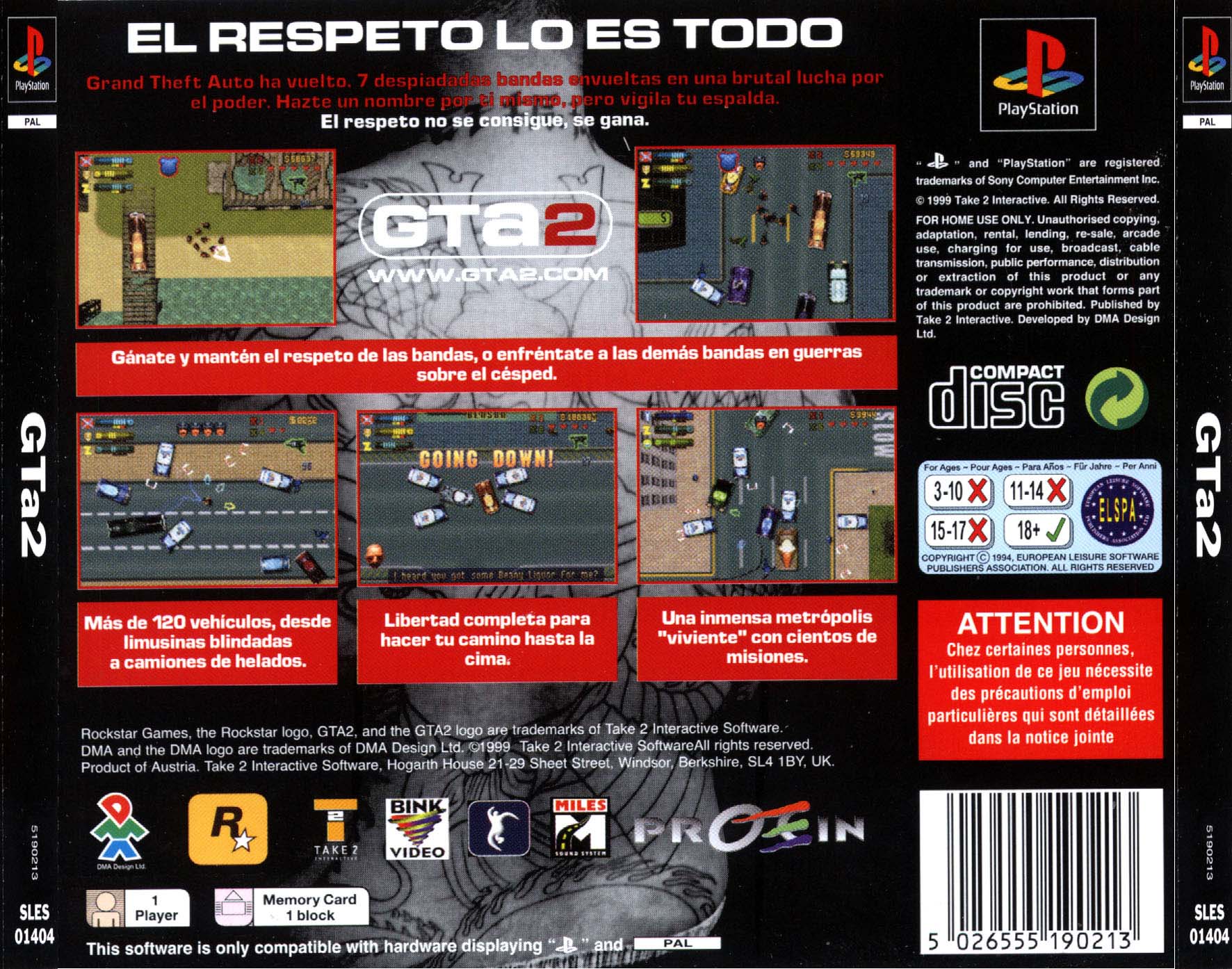 Contraportada de Grand Theft Auto 2 · ES