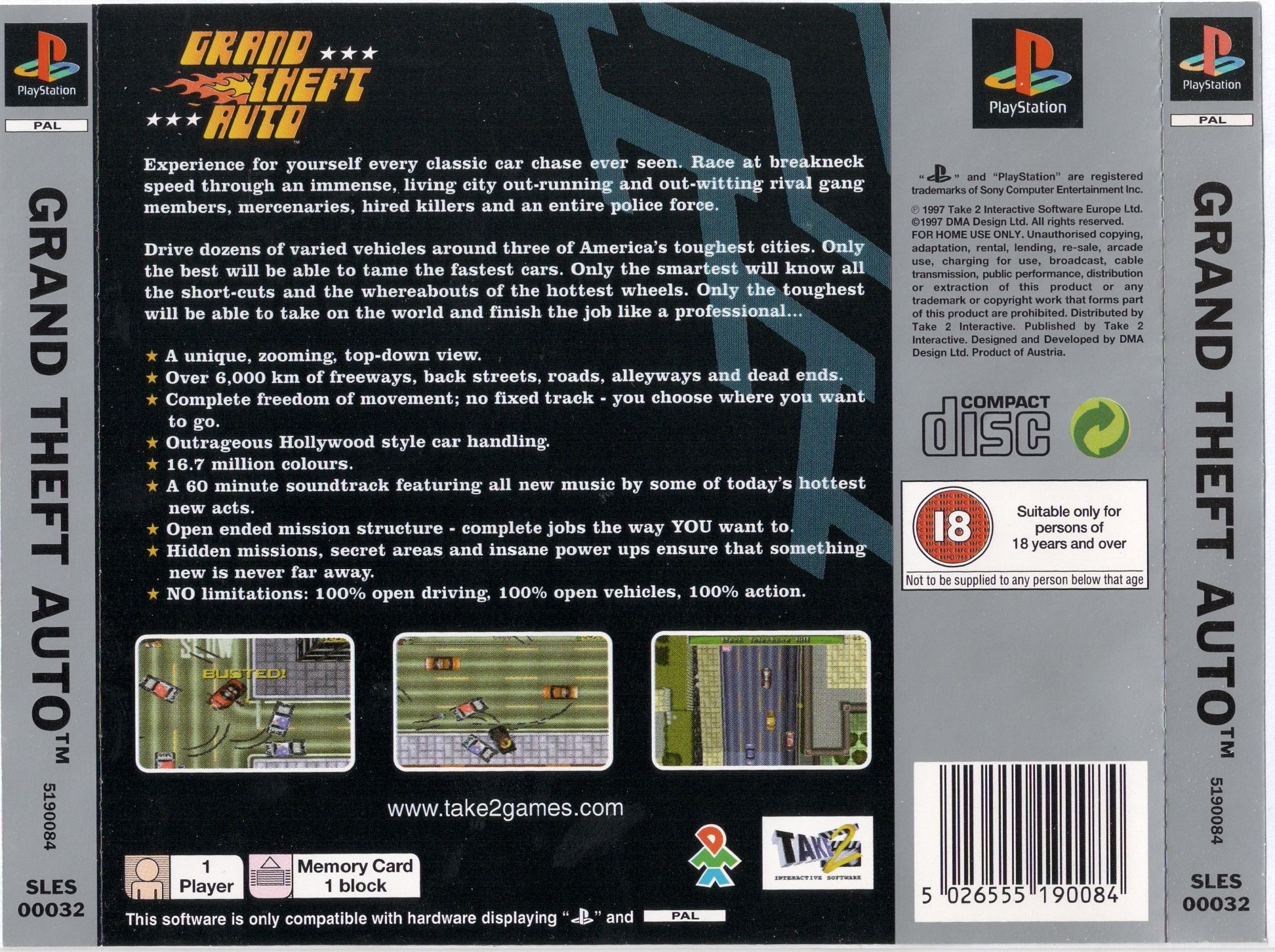Contraportada · Platinum de Grand Theft Auto · EU