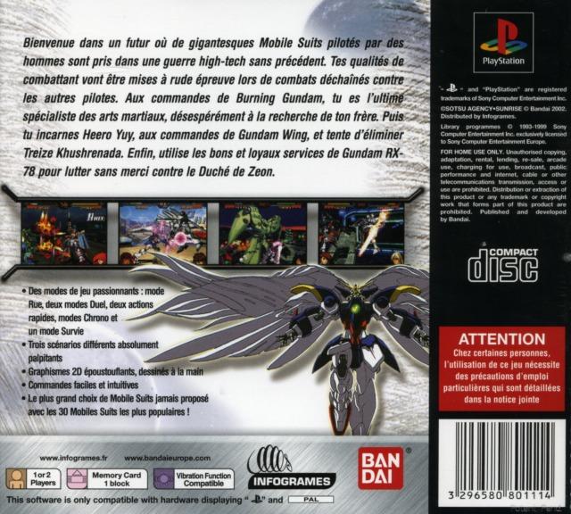 Contraportada de Gundam Battle Assault 2 · FR