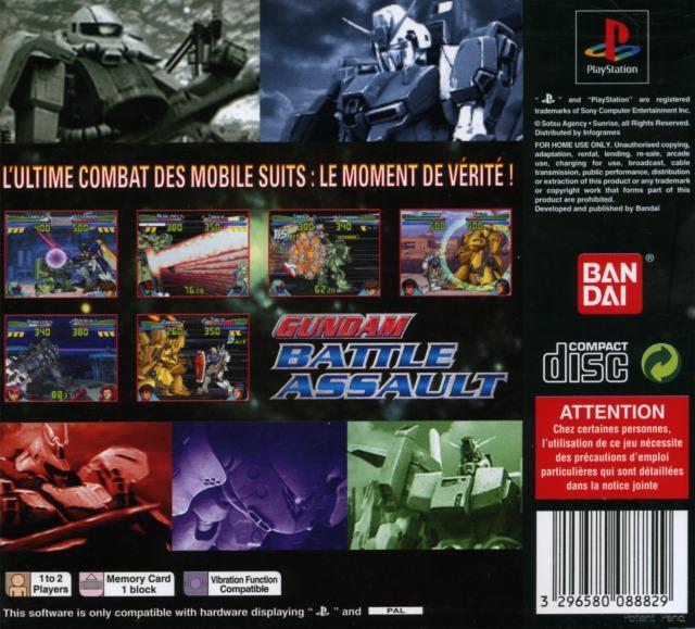 Contraportada de Gundam Battle Assault · FR