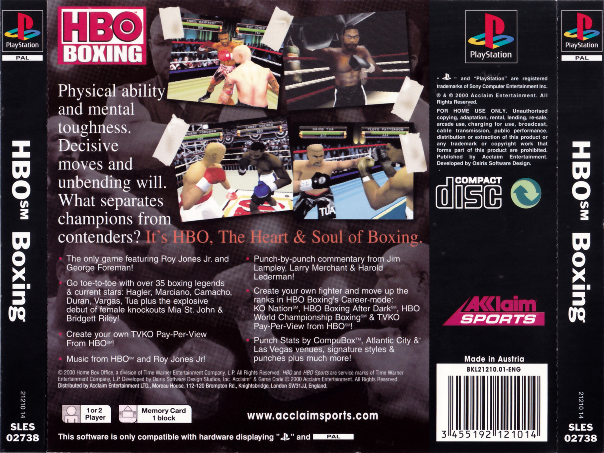 Contraportada de HBO Boxing · EU