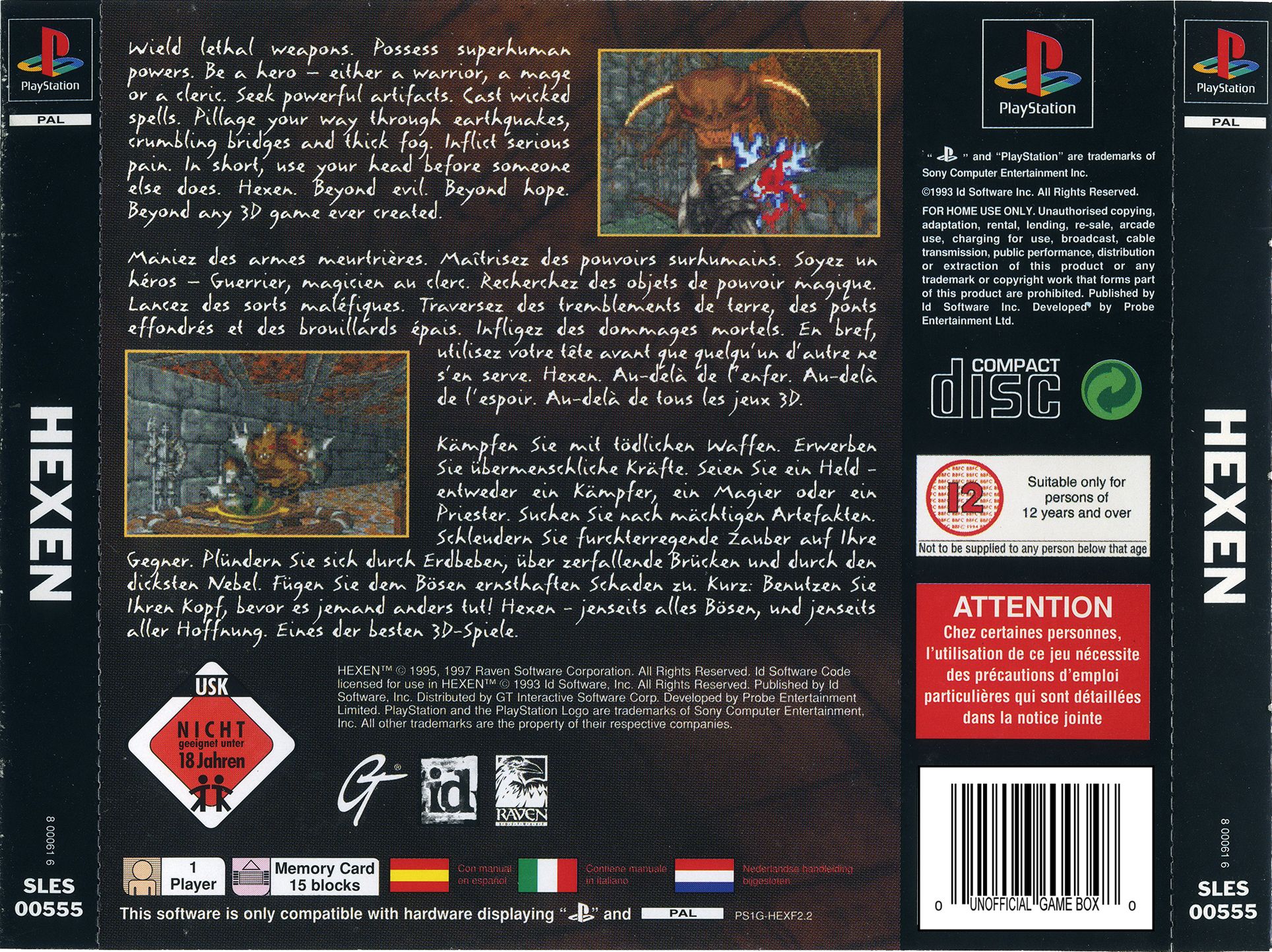 Contraportada de Hexen · EU