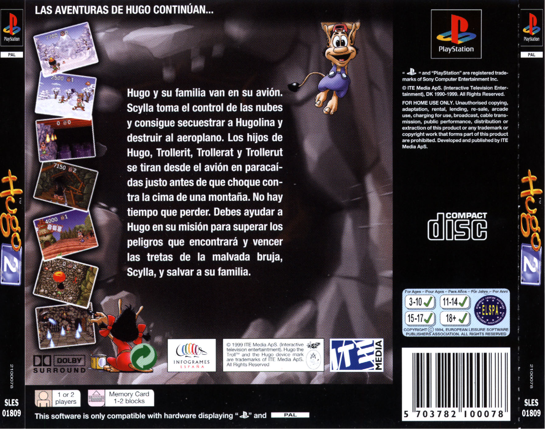 Contraportada de Hugo 2 · ES