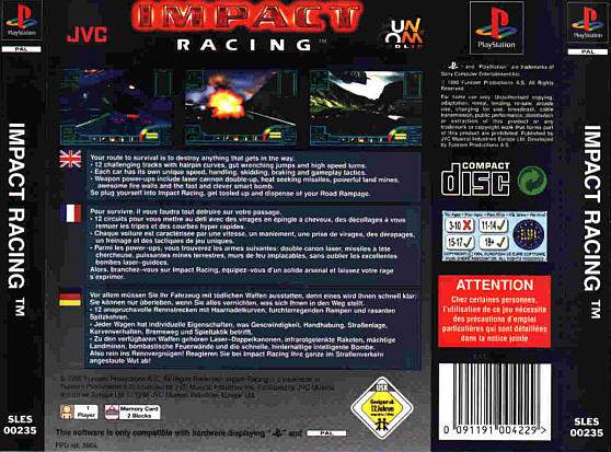 Contraportada de Impact Racing · EU
