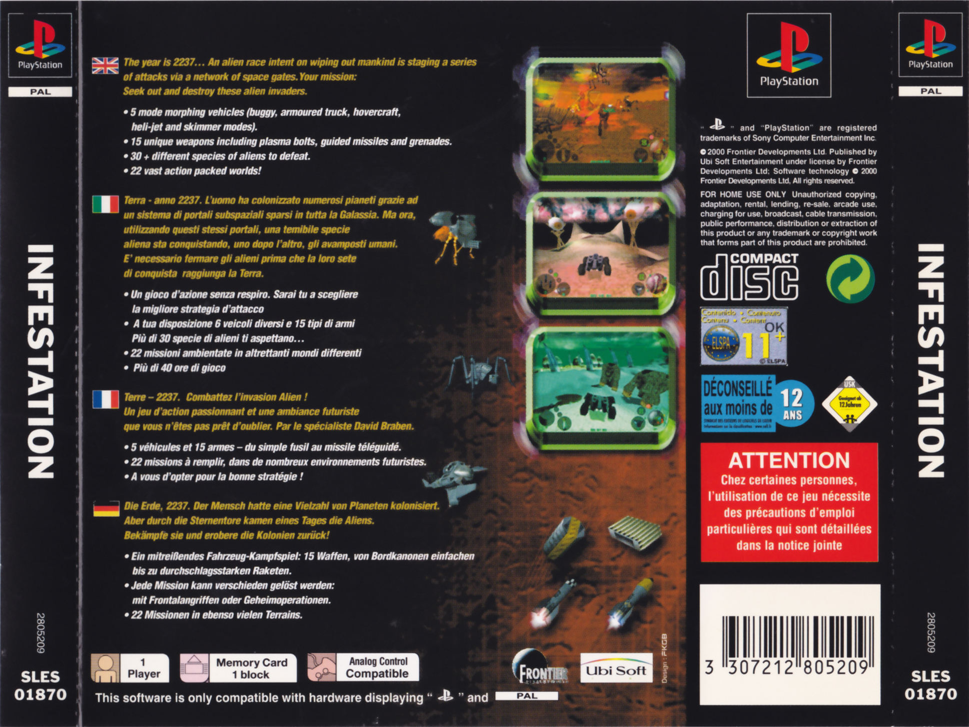 Contraportada de Infestation · EU