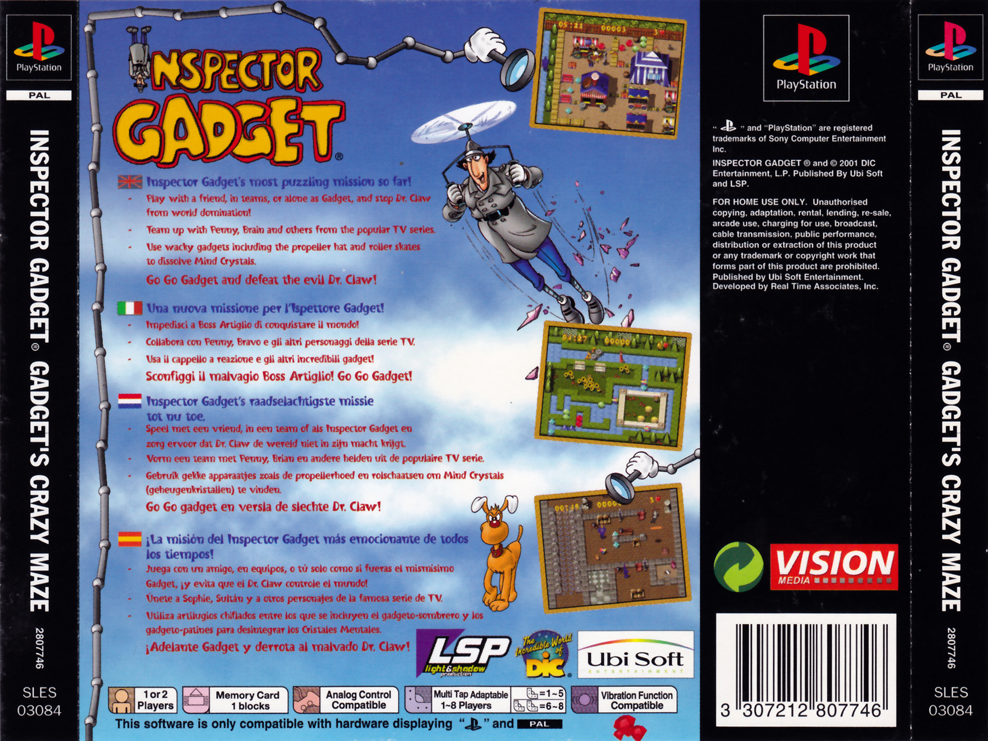 Contraportada de Inspector Gadget Gadget's Crazy Maze · EU