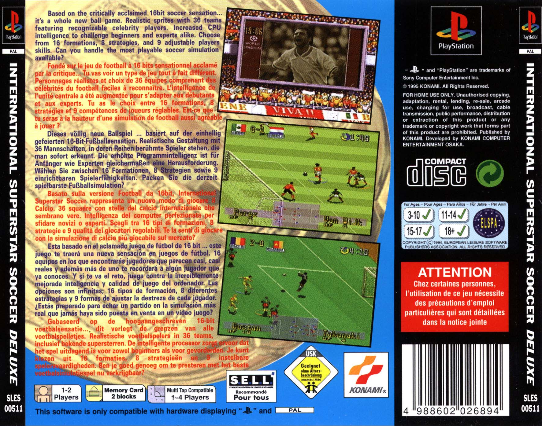 Contraportada de International Superstar Soccer Deluxe · EU