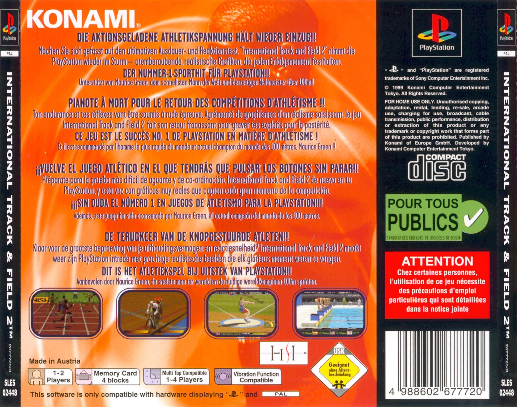 Contraportada de International Track and Field 2 · EU