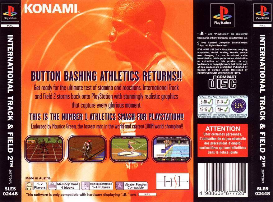 Contraportada de International Track and Field 2 · EU
