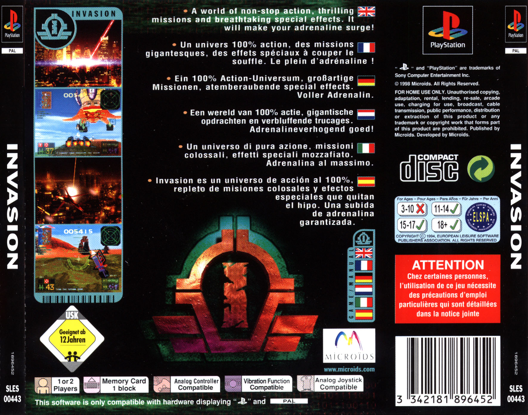 Contraportada de Invasion · EU