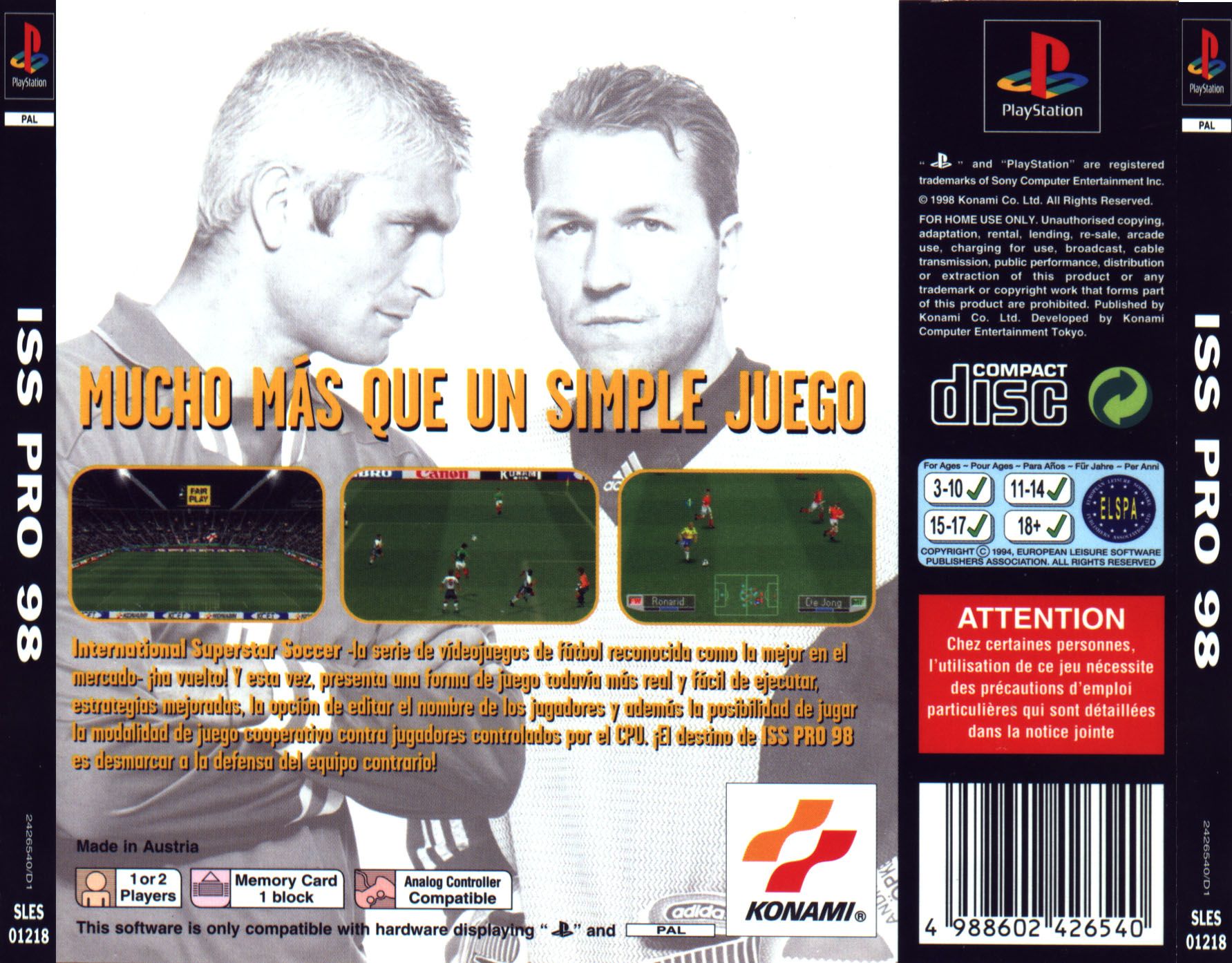Contraportada de ISS Pro 98 · ES