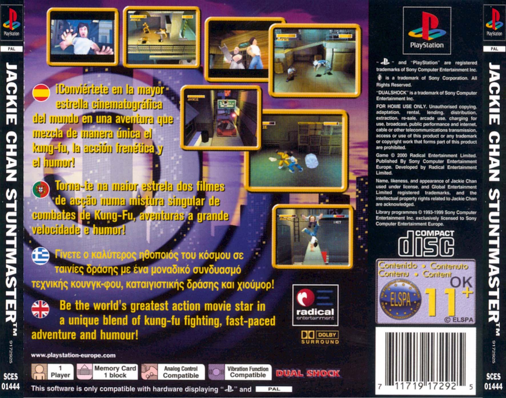 Contraportada de Jackie Chan Stuntmaster · EU