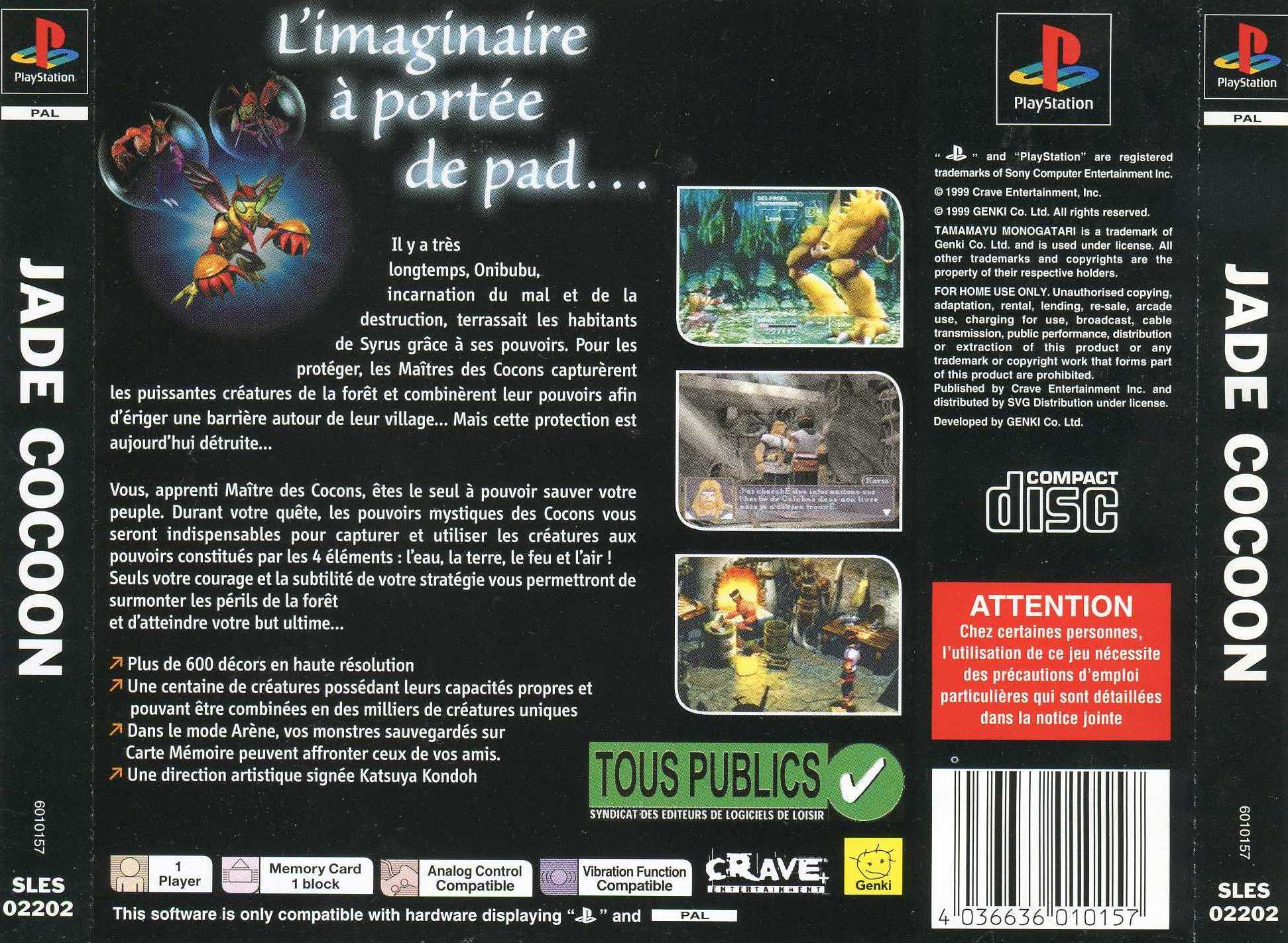 Contraportada de Jade Cocoon - La Légende De Tamamayu · FR