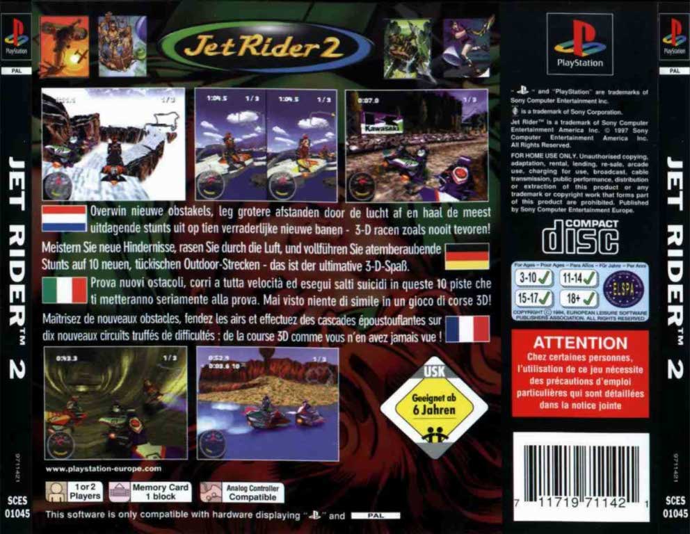 Contraportada de Jet Rider 2 · EU