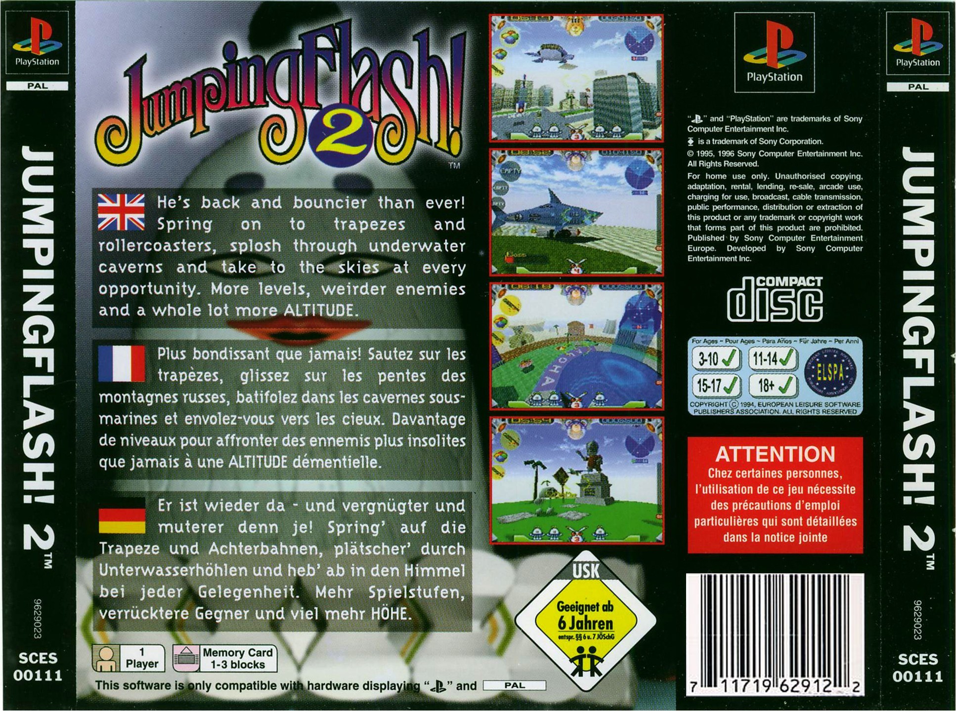 Contraportada de Jumping Flash 2 · EU
