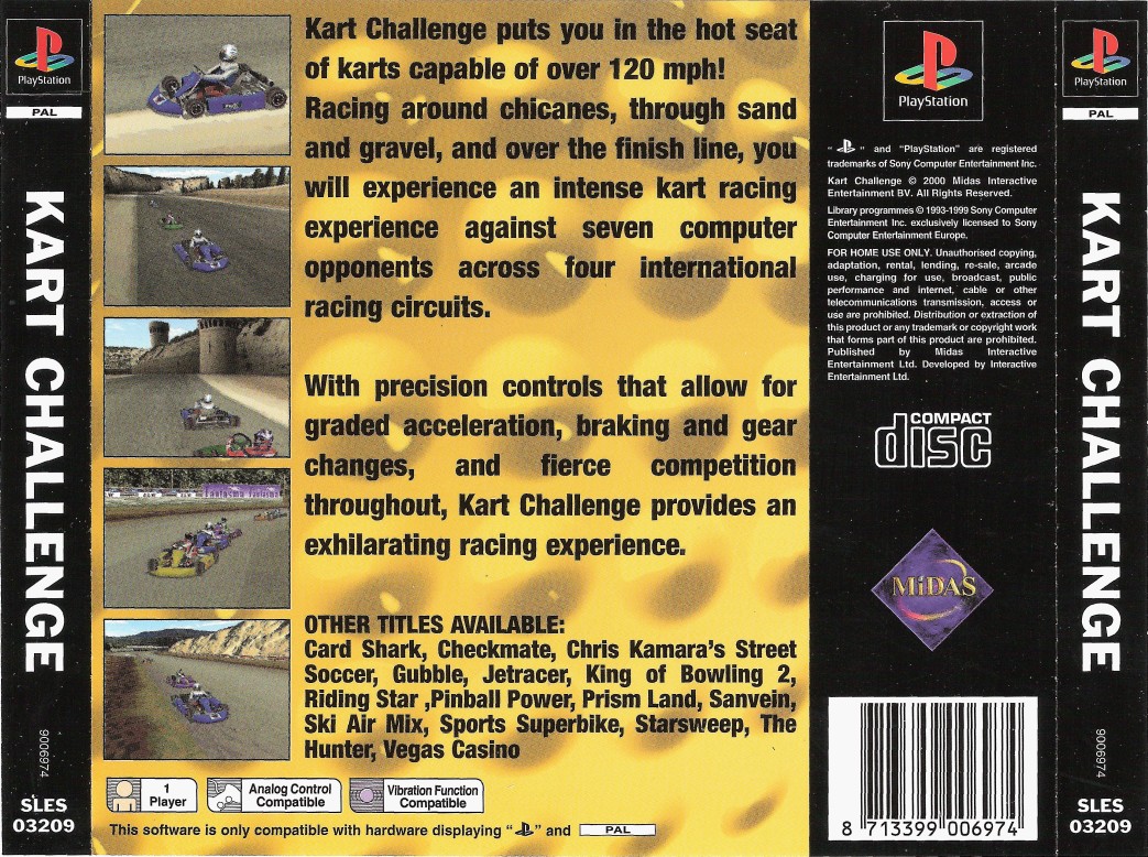 Contraportada de Kart Challenge · EU