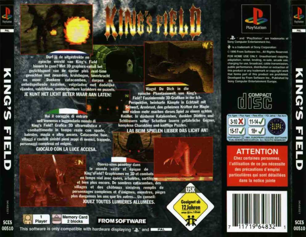 Contraportada de King's Field · EU
