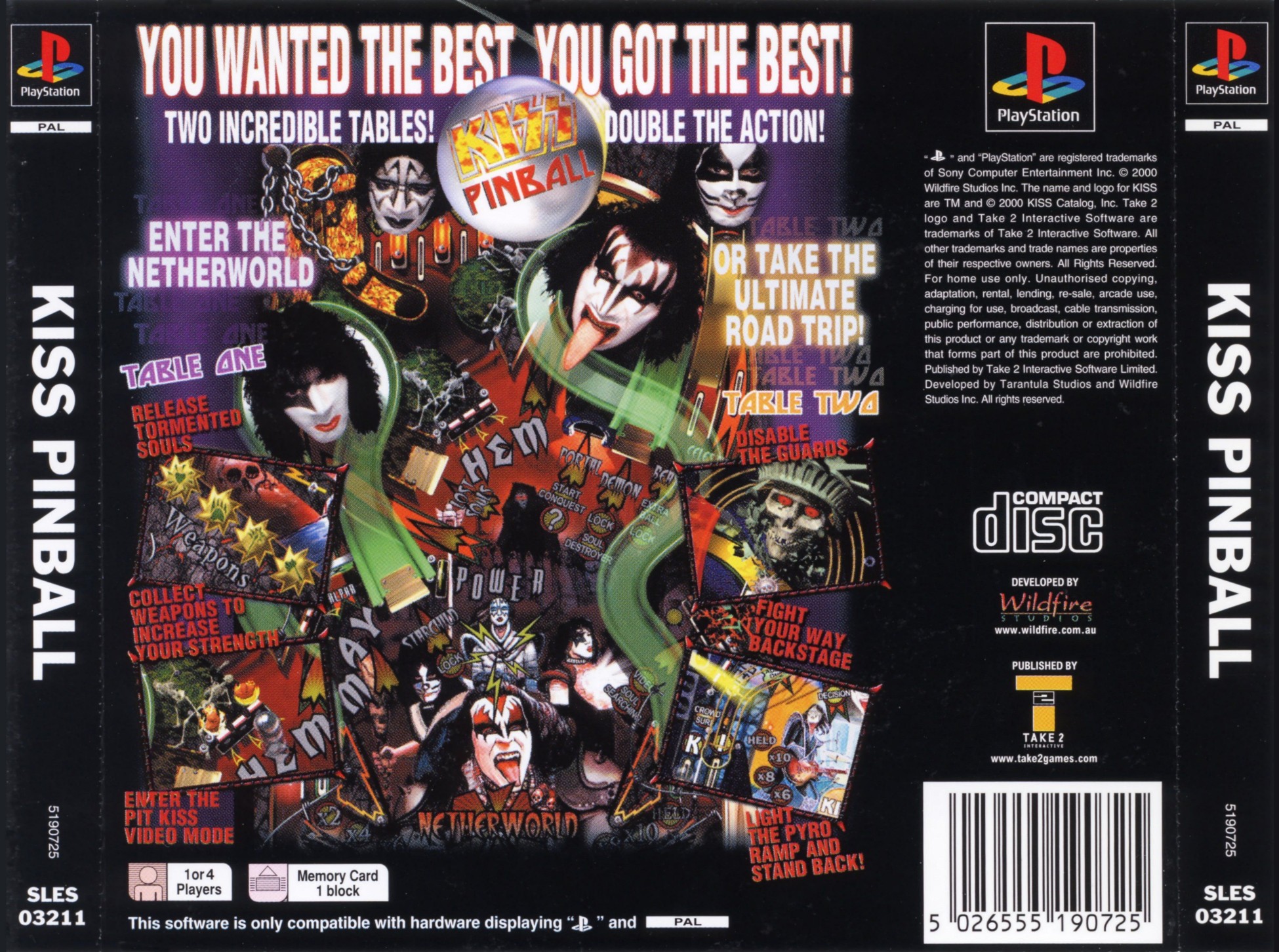 Contraportada de KISS Pinball · EU