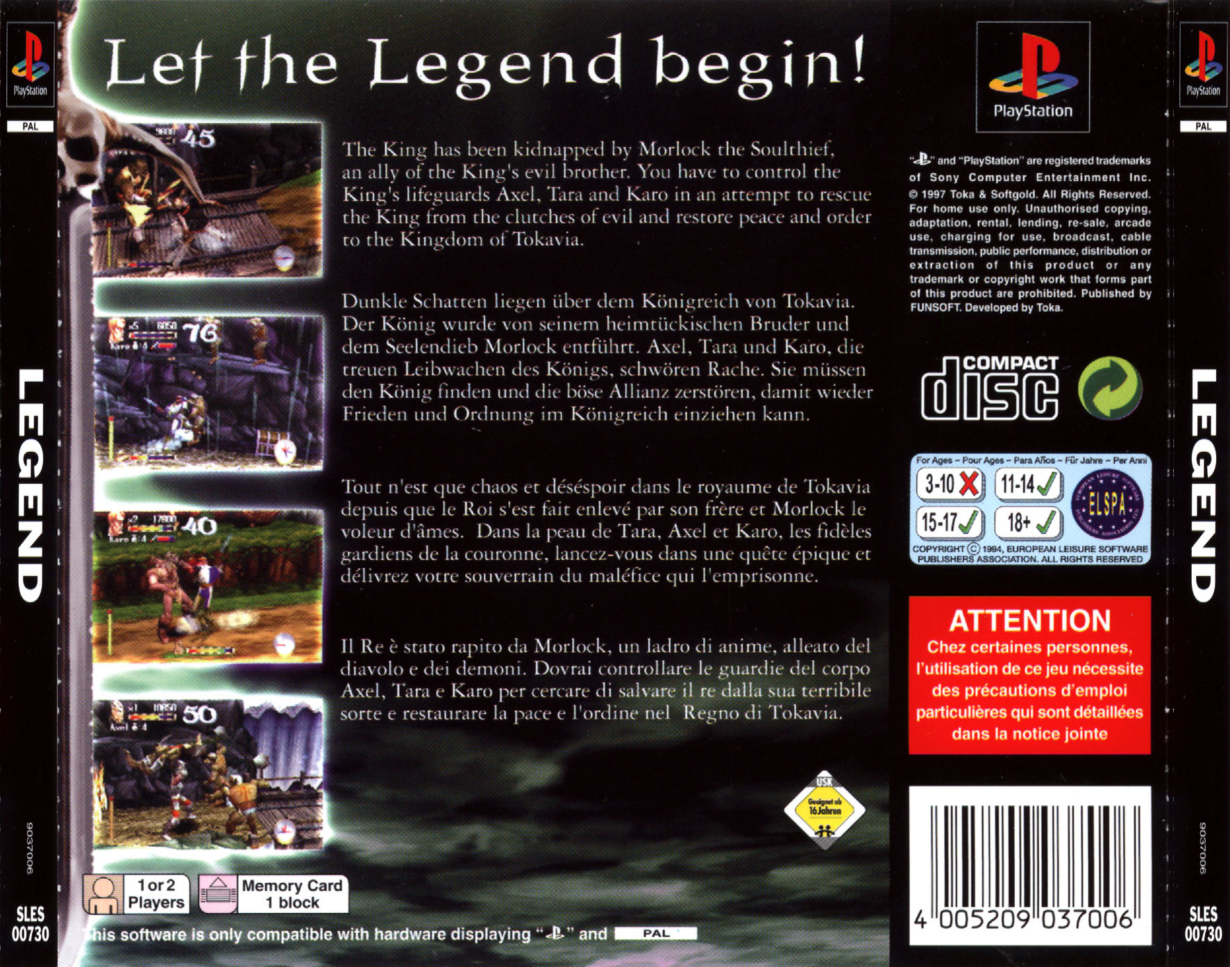 Contraportada de Legend · EU