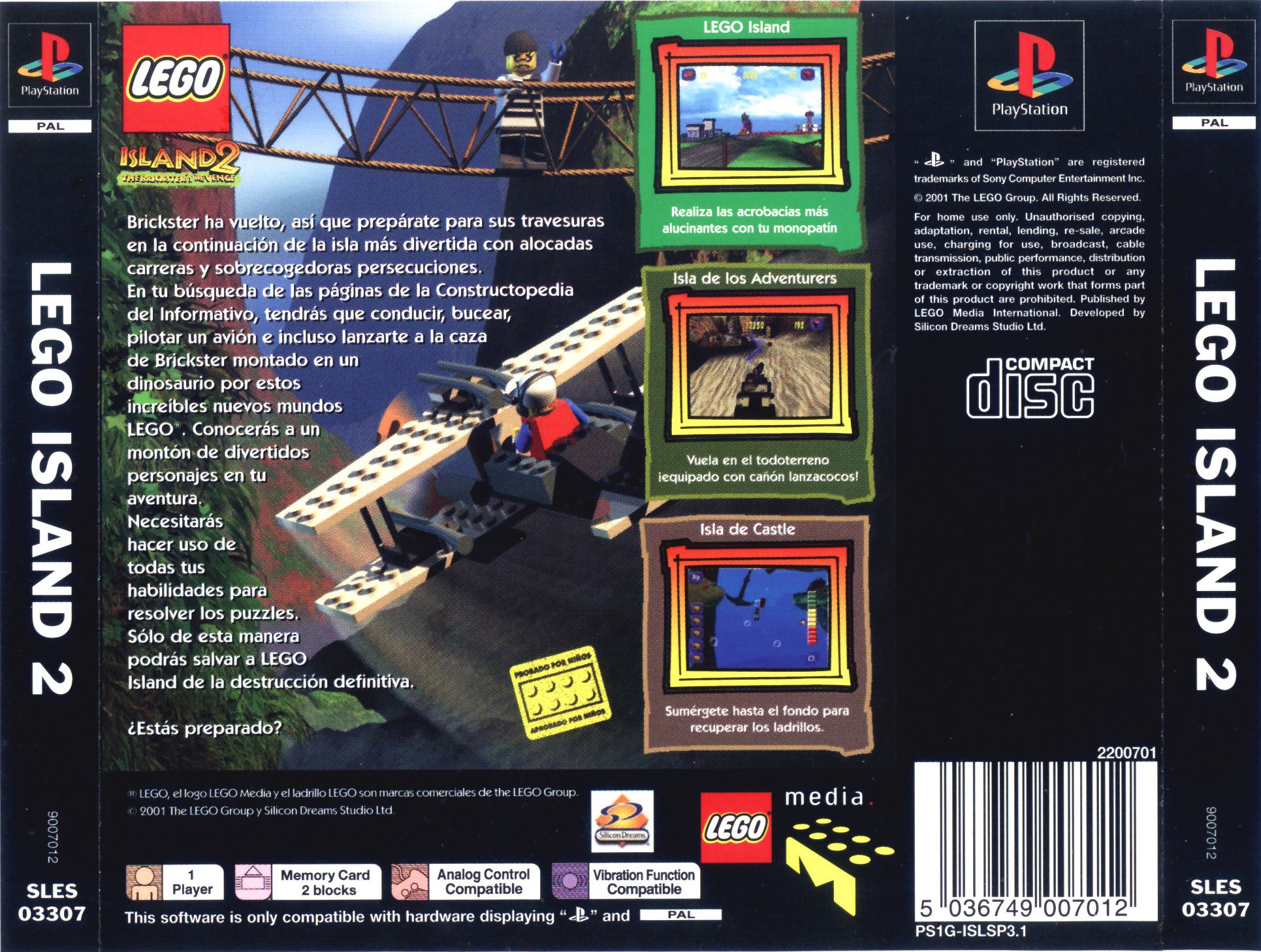 Contraportada de Lego Island 2 - The Brickster's Revenge · ES