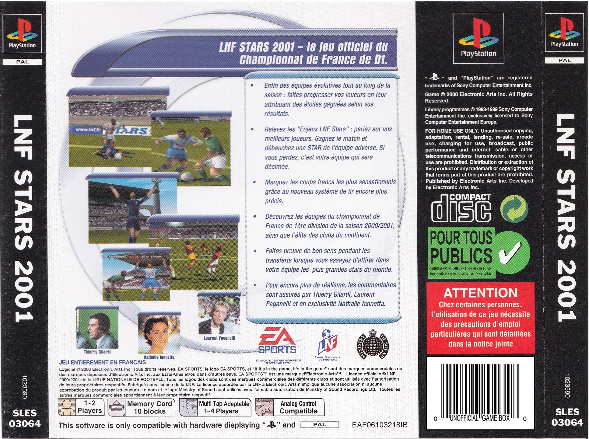 Contraportada de LNF Stars 2001 · FR