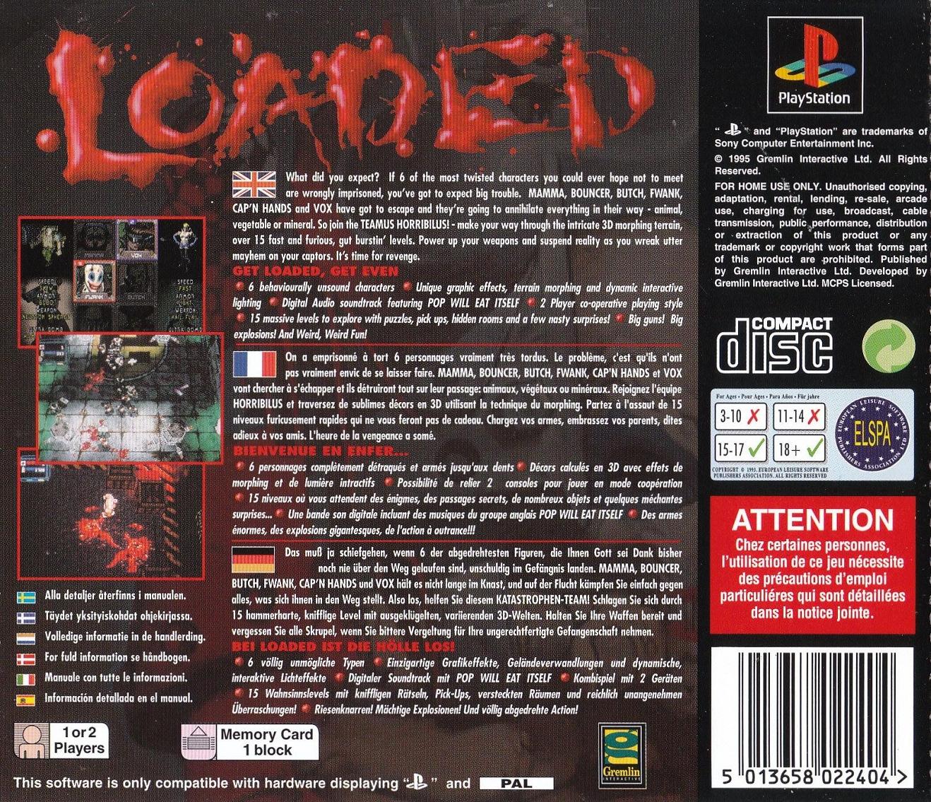 Contraportada de Loaded · EU