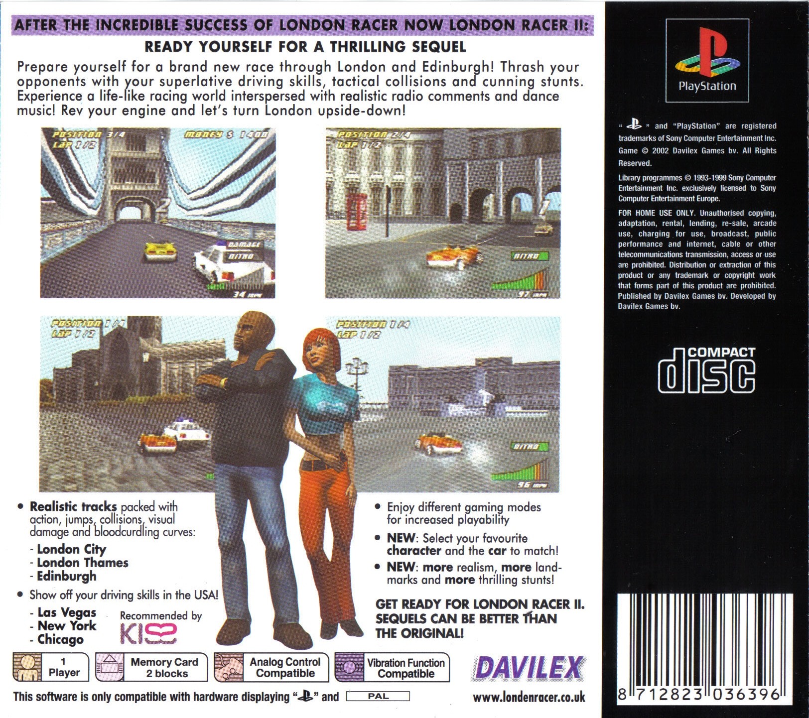 Contraportada de London Racer II · EU