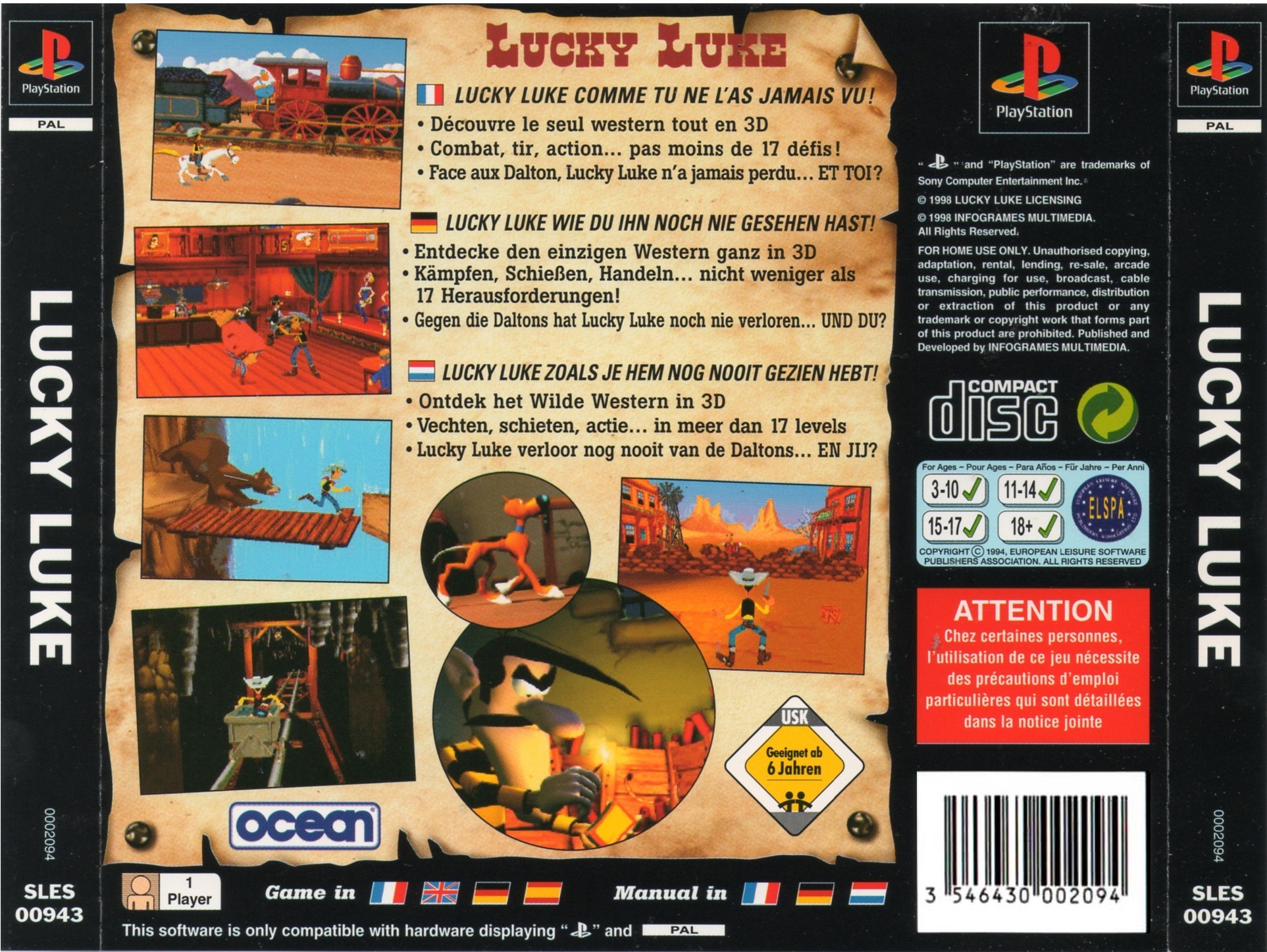 Contraportada de Lucky Luke · EU