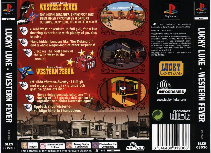 Contraportada de Lucky Luke Western Fever · EU