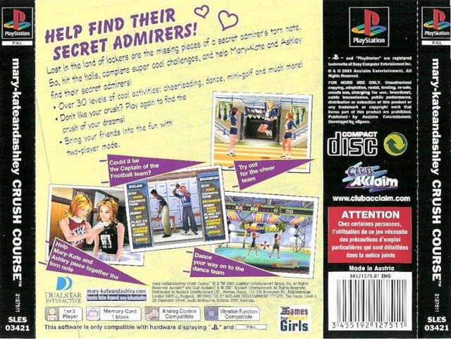 Contraportada de Mary-Kate and Ashley Crush Course · EU