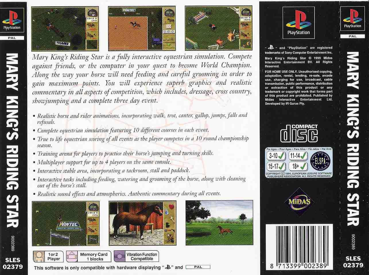 Contraportada de Mary King's Riding Star · EU