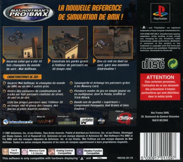 Contraportada de Mat Hoffman's Pro BMX · FR