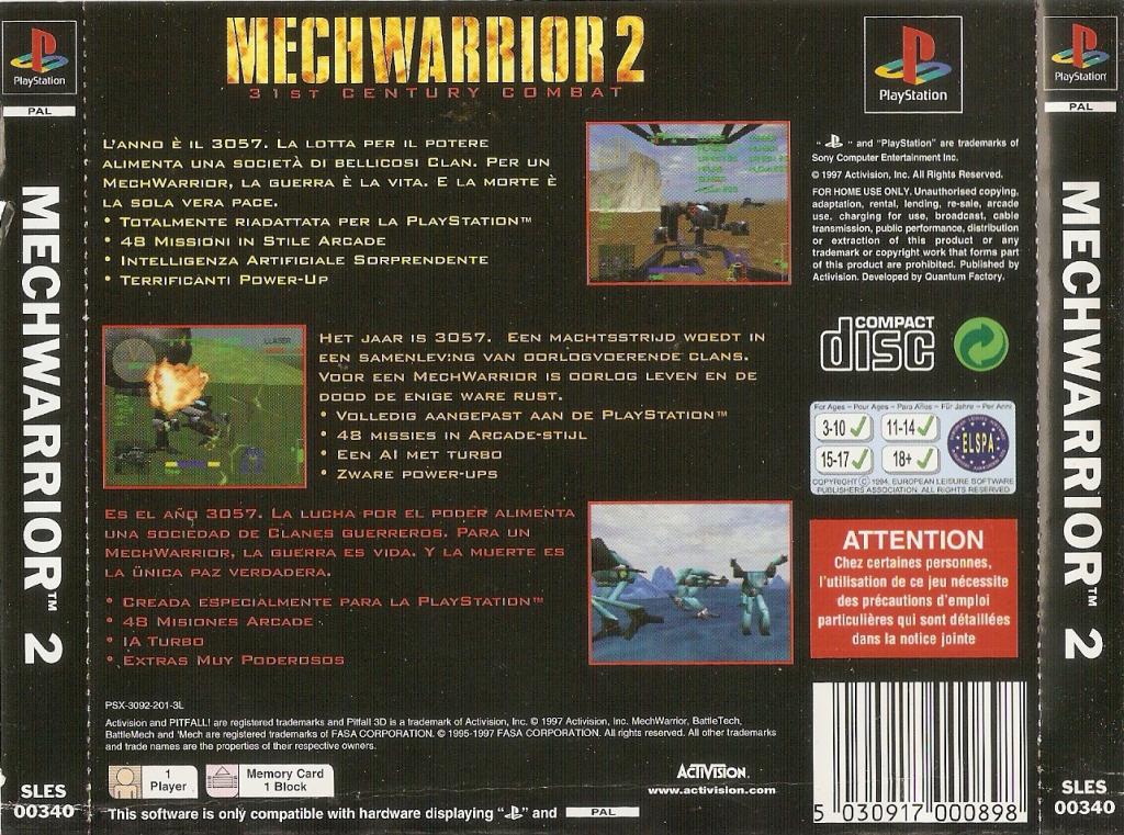 Contraportada de MechWarrior 2 · EU