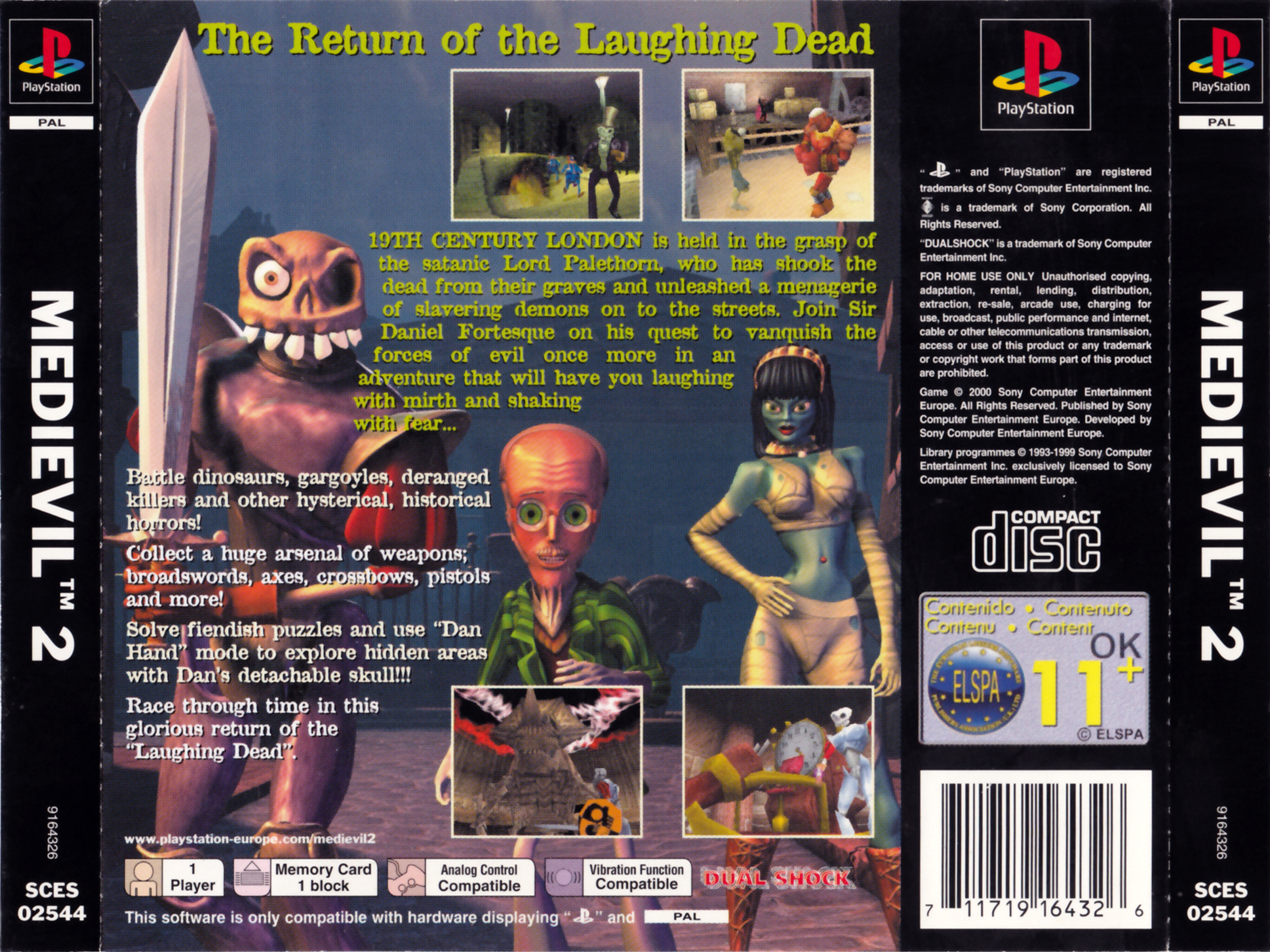 Contraportada de Medievil II · EU