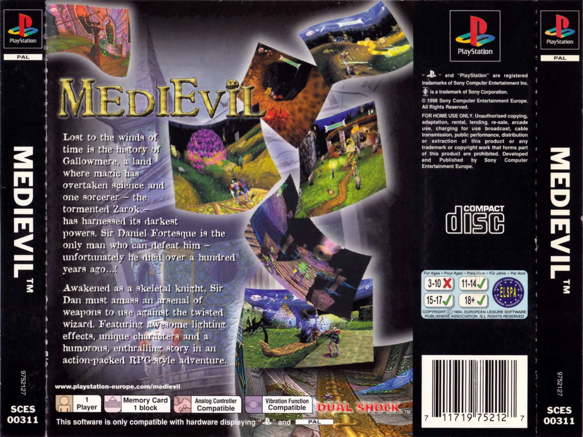 Contraportada de Medievil · GB