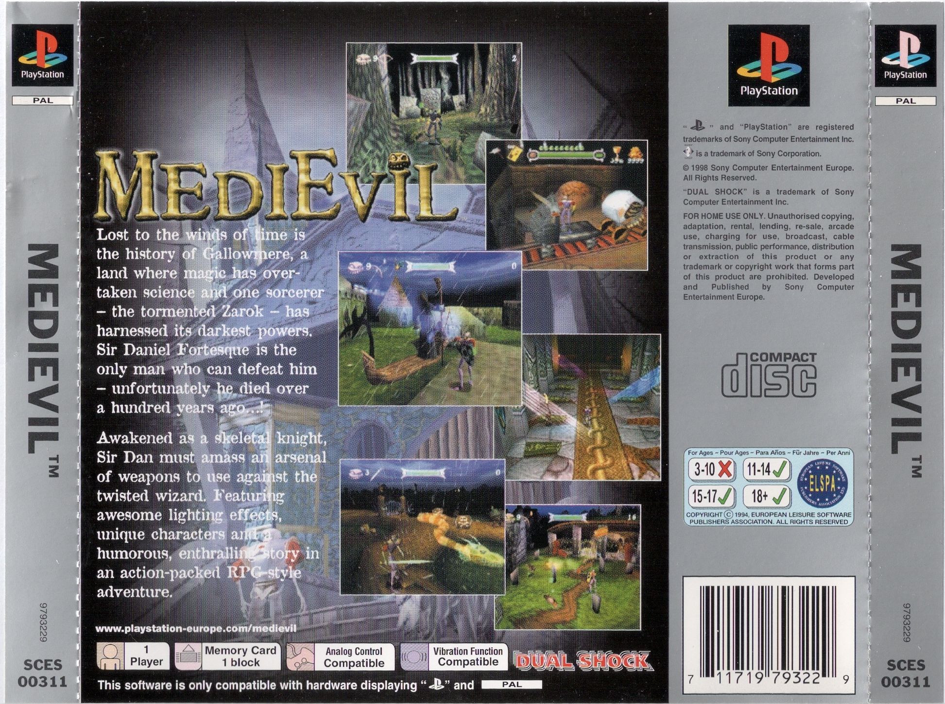 Contraportada · Platinum de Medievil · GB