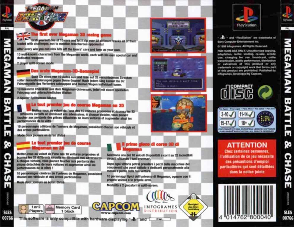 Contraportada de Mega Man Battle & Chase · EU