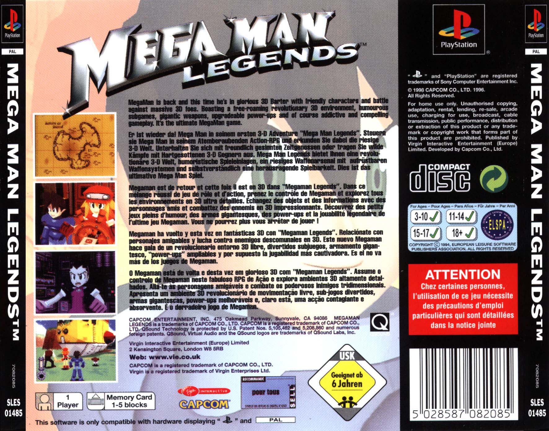 Contraportada de Mega Man Legends · EU
