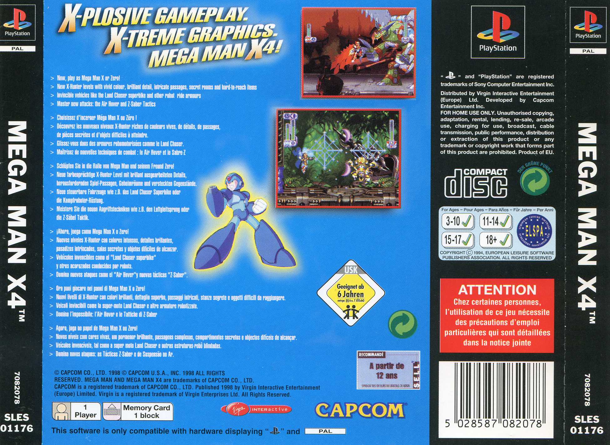 Contraportada de Mega Man X4 · EU