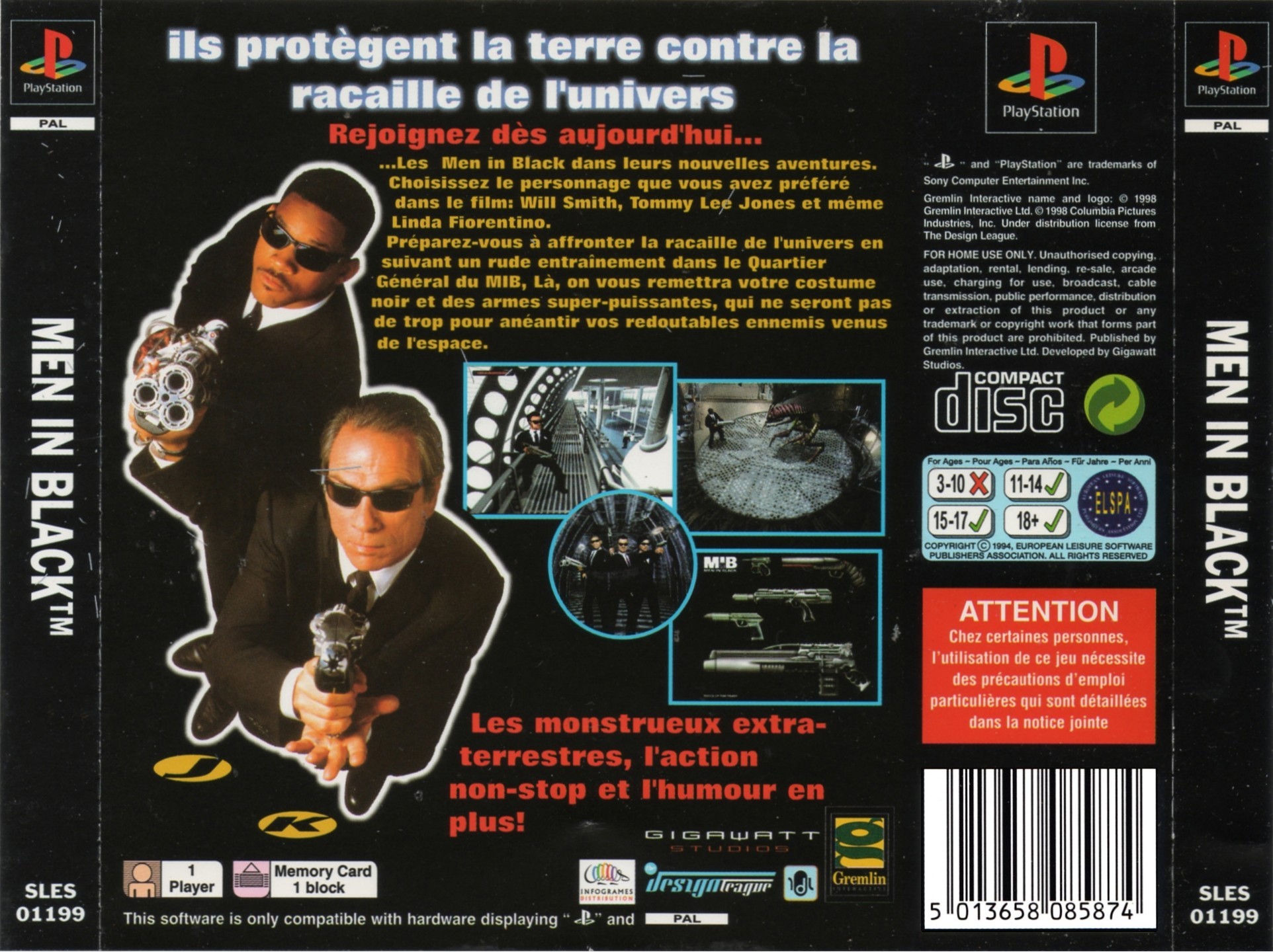 Contraportada de Men in Black · FR