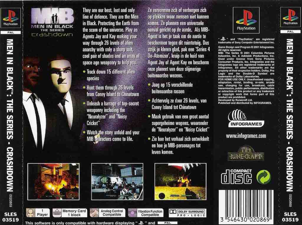Contraportada de Men In Black - The Series - Crashdown · GB