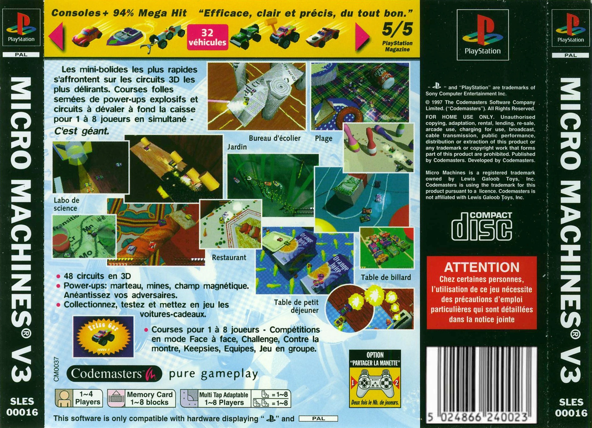 Contraportada de Micro Machines V3 · FR