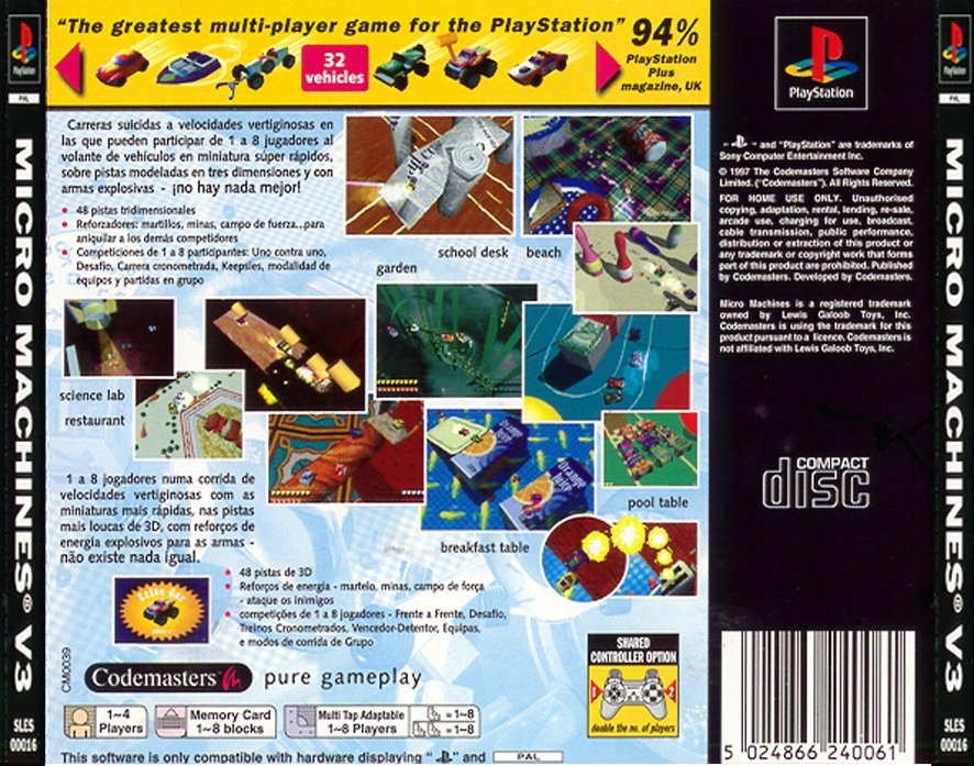 Contraportada de Micro Machines V3 · ES