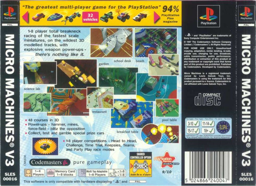 Contraportada de Micro Machines V3 · EU